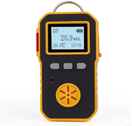 Detector de Gases, Detector de oxígeno portátil Profesional Industrial Analizador de Gas Medidor de O2 Monitor de medición de 0-30% Vol Vibración de luz y Sonido