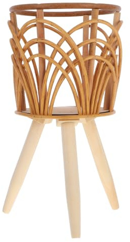 Sosoport Maceta De Ratán Natural Tejida para Bonsái Soporte para Macetas para Decoración del Hogar