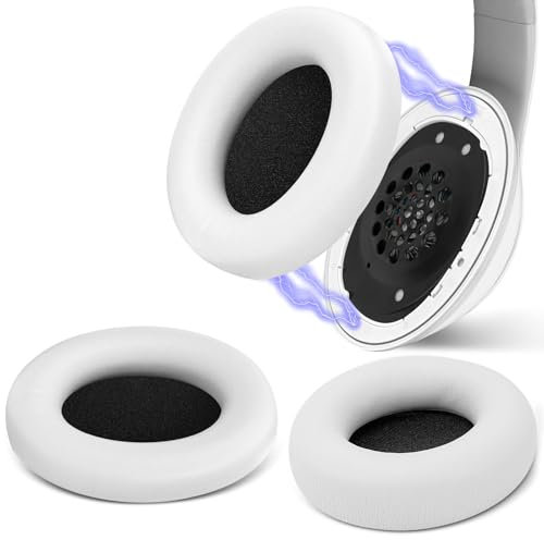 Geekria SNAP - Kit di cuscinetti auricolari di ricambio per cuffie Beats Studio Pro, cuscinetti magnetici facili da cambiare, ricambio in pochi secondi, parti di riparazione (pelle proteica bianca, 1