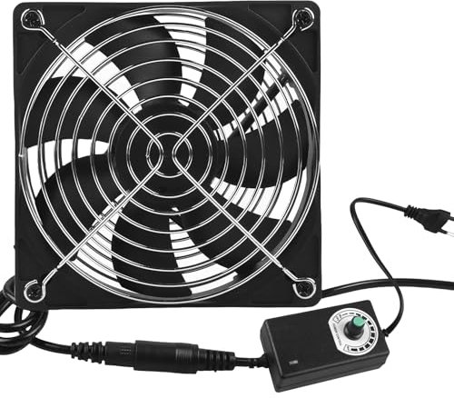 Ventilateur de boîtier PC 120mm avec contrôle de vitesse et double roulement à billes - Axial, Silencieux pour PC, ordinateur portable, TV, radio, routeur - 220V