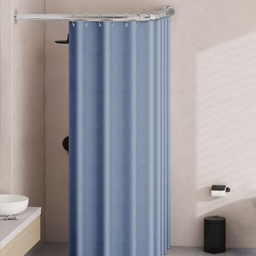 Barra Cortina Ducha Esquina Ajustable, Barra De Ducha En Forma De L De Acero Inoxidable 304 Extensible, Barra De Cortina De Ducha Curvada Para Baño, Armario, Venta(Size:A 70-95 X 70-95cm,Color:Silver)