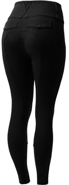 HORZE Damen Vollbesatz-Reithose Leonie – Bequeme Reithose mit Silikon-Grip, Hohem Bund & Perfekter Passform – schwarz, 42