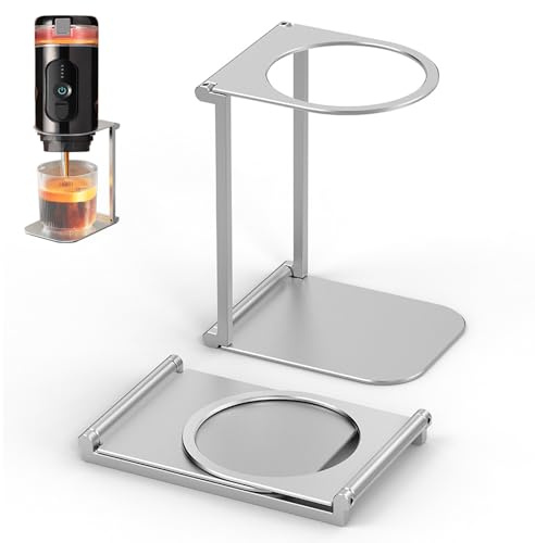 Universal Coffee Stand Compatible with Most Mini & Travel Espresso Makers | Portable Foldable Aluminum Alloy Material, Small and lightweight, Wider & Heavier Base-Prevents Tipping