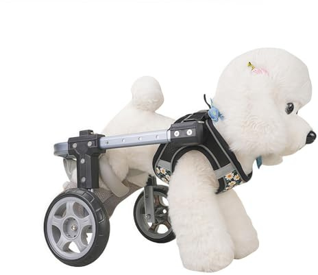 Verstellbarer Hundebuggy für behinderte Hunde mit leisen Rädern, atmungsaktivem Sicherheitsgurt und leichtem Aluminiumdesign – Für Hunde konzipiert