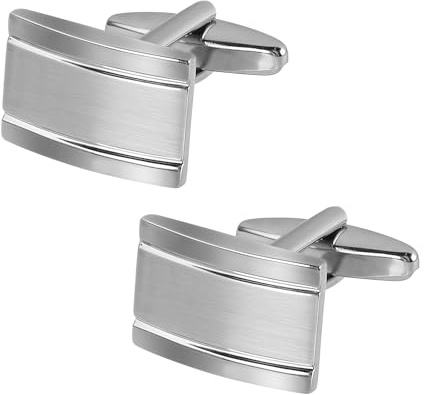 COEKI Boutons De Manchette, Bouton de Manchette en Laiton Boutons de Manchette pour Homme Rectangle brossé Pour Mariage Commercial