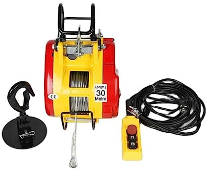 Cabrestante eléctrico portátil Elevador eléctrico, grúa pequeña doméstica Elevador de suspensión portátil Control de línea Grúa de elevación Herramientas y equipos de elevación(300kg 30m)