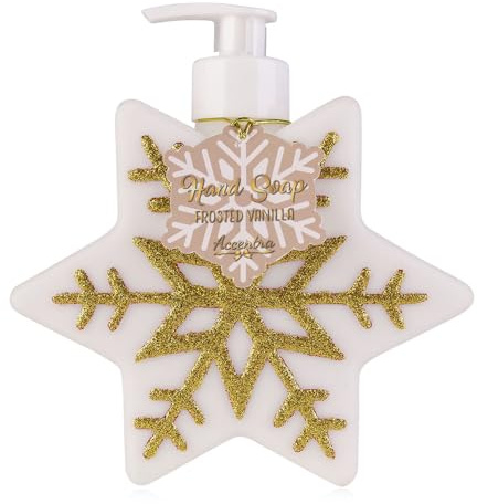 Seifenspender Schneeflocke 350 ml - Flüssigseife im Pumpspender, Duft Frosted Vanilla, Seife Winter Schnee, Handseife Weihnachten, Wichtelgeschenk