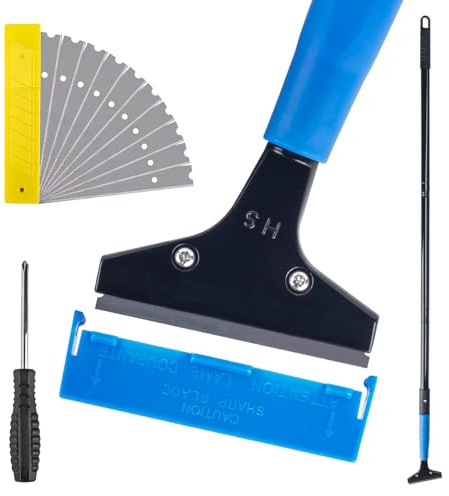 Tapetenentferner mit 10 Klingen Tapetenschaber mit Gummigriff 116cm