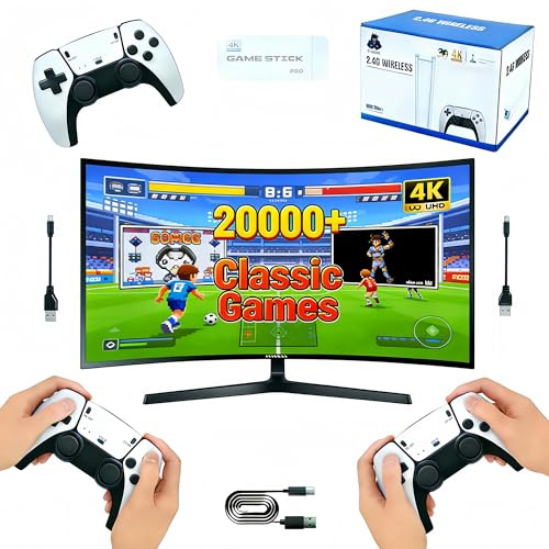 M15 Console Retro Game Portatile Con Oltre 20,000 Giochi Classici,Joystick Per Console Con Plug Per Emulatori Da 64 GB, Uscita Hdmi, Doppio Controller Wireless Aggiornato