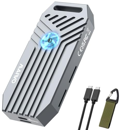 Carcasa SSD Thunderbolt4 USB 4 M.2 NVMe de 40 Gbps con ventilador de refrigeración, carcasa de aluminio sin herramientas para 2280 M-Key, soporta 8 TB, hasta 3631 MB/s para Mac OS/Windows/Linux