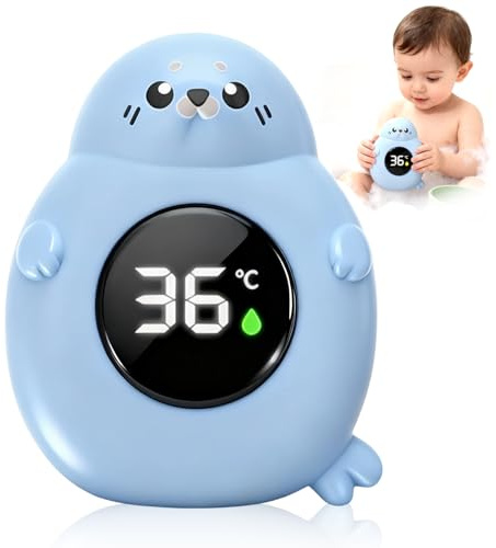 Baby-Badethermometer, Digitales Wasserthermometer, Wasserdichtes, Genaues Temperaturwarnthermometer Schwimmendes Design zum Baden von Säuglingen, Geeignet für Kleinkinder Badewannen Pools
