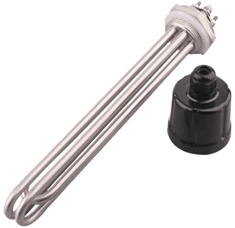 1pcs 220v/380V Electric Heater Water Heating Element SUS304 DN40 Brewery Heater Immersion Tubular Resistance 3KW/4.5KW/6KW/9KW/12KW(12KW 380v L350mm)