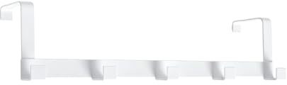Perchero de Puerta para Colgar, Gancho para Puerta Estándar, Barra de Perchas Estable, Acero Inoxidable, Color Blanco, Montaje sin Herramientas para Ropa y Toallas