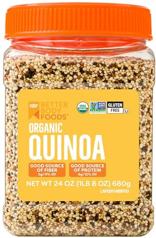 BetterBody Foods Organic Quinoa, Vegan, Gluten Free, Low Glycemic Rice Replacement, 24 ounce