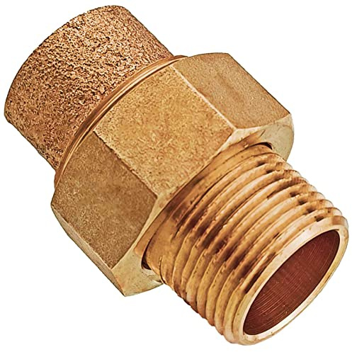 MegaHaustechnik Übergang Verschraubung konisch metallisch dichtend 15 x 1/2“AG Lötfitting aus Messing für Rohr-AußenØ15mm zum Löten, mit 1/2 Zoll Außengewinde, Trinkwasser geeignet, Nr.4341G
