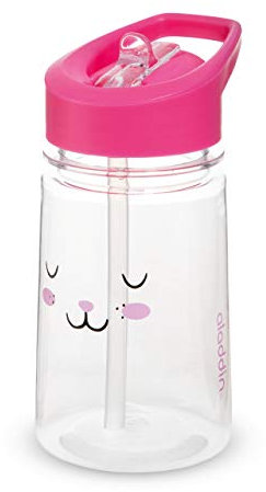 Aladdin Zoo Flip & Sip Trinkflasche Kinder mit Strohhalm 0.43L Bunny – Trinkflasche Kindergarten - Wasserflasche BPA-Frei - Flecken- und Geruchsfest - Spülmaschinenfest