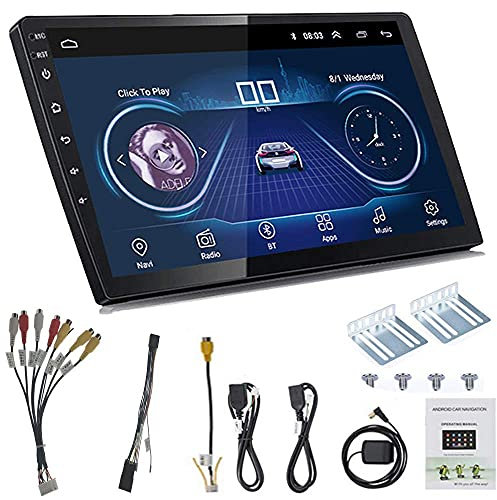 Estéreo para automóvil Android de Doble DIN con Carplay inalámbrico Android Auto, Radio para automóvil con Pantalla táctil de 10 Pulgadas Compatible con Bluetooth, WiFi, navegación GPS Mirrorlink FM