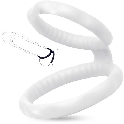 Liebesfreunde® Penisring & Hodenring für den Mann - extrem dehnbar - Silikon Cockring für Männer für längeren Spaß beim Sex, Penis Hoden Ring Sexspielzeug, transparent