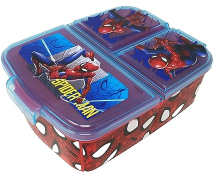 Fiambrera para niños, con compartimentos, para guardería, de plástico sin bisfenol A (UA de Spiderman)