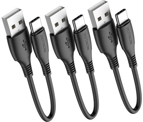 HOTNOW USB C Kabel Kurz 15cm 3 Stück, 0.15M USB Typ C Schnellladekabel für Samsung Galaxy S10 S9 S8 Plus Note 9 8, Power Bank und andere USB-C Geräte
