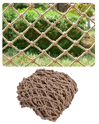 bandezid Hemp Rope Decorations Nets,Rope Jute Weaving Net Non-Slip Hemp Net Plant Climbing Decorative Netting,Climbing Frame Net for Kids Diameter 4mm,Mesh 10cm-Hemp rope 2x4m(6.6x13ft)