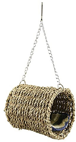 Nistkästen Handgewebtes Faser-Vogelnest, verwendet für Papageien, Tiger-Skins, Perlenvarierungen, natürlicher Bird-Ruhe- und Zuchtplatz, 12,5 x 10 cm