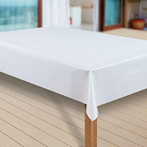 laro Wachstuch-Tischdecke Abwaschbar Garten-Tischdecke Wachstischdecke PVC Plastik-Tischdecken Eckig Meterware Wasserabweisend Abwischbar |70|, Muster:Elligent Glitter Weiss, Größe:100x180 cm