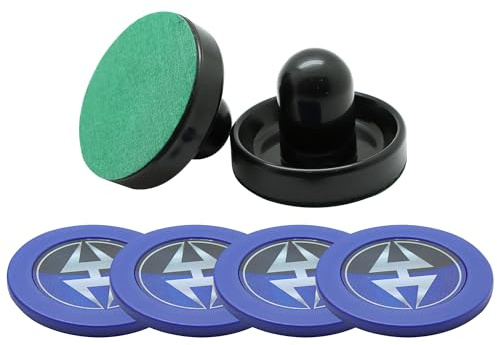Hathaway Arcade Air Hockey 9,5 cm Schläger und 7,3 cm Pucks – Schwarz und Blau