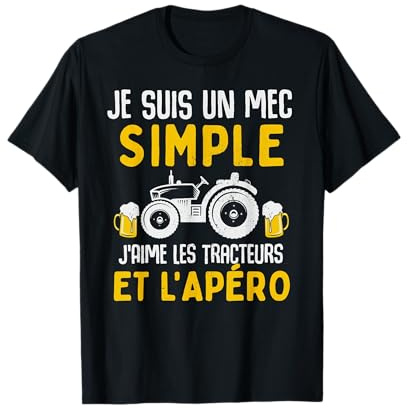 Tracteur agricole Agriculteur Cadeau Fan Tracteur mec apéro T-Shirt