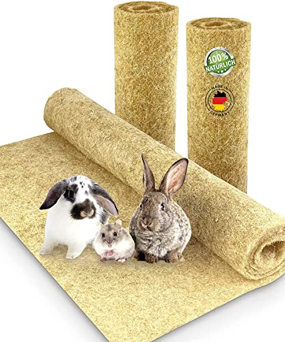 Gnagarmatta av 100 % hampa, 150 x 80 cm, 5 mm tjock, hampmatta för alla typer av små djur, hampmatta, gnagarmatta, golvskydd (12 stycken)