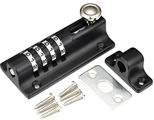 Combination Door Security Slide Latch Lock,Cyrmiug® High Security 4 Digit Pin Dial Gate Lock for Sheds, Home Reinforcement, barns, Fences, childproofing, cupboards, Workshop
