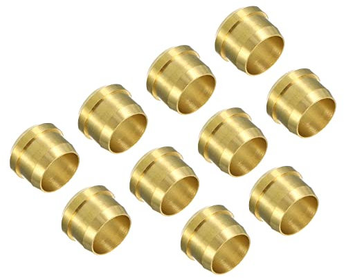 PATIKIL 8mm Tubo OD Ottone Compressione Manicotti Cerrule 10pz Ottone Compressione Raccordo Assortimento Kit