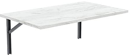 AKKE Klapptisch Wandklapptisch Esstisch - Klappbar Faltbar Platzsparend - Rechteckig - 80cm x 40cm - Weißes Craft
