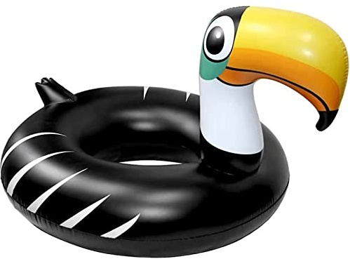 ZUMAHA Pool-Party Tukan-förmiger Schwimmring, Schwarze aufblasbare Luftmatratze, aufblasbare Pool-Float-Raft-Lounge für Schwimmschlauch-Dekorationen für Erwachsene Schwimmring