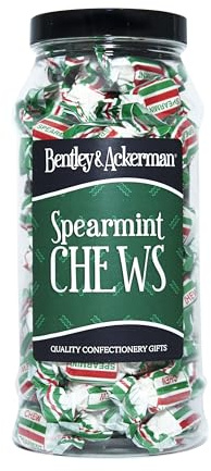 Spearmint Chews Sweets - (410g) Original Retro Minty Flavour Sweets Gift Jar.