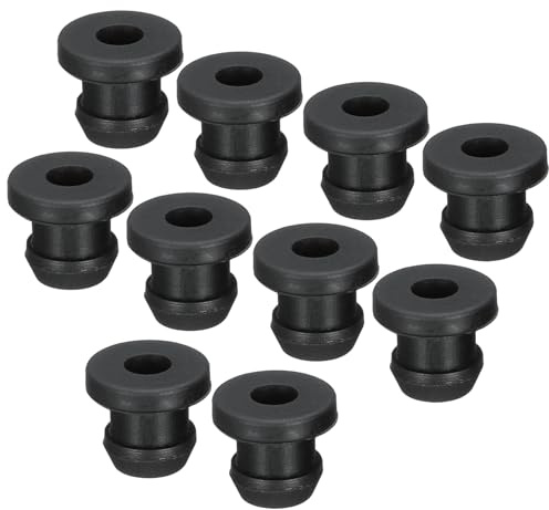sourcing map 30Pcs Snap Rubber Grommet Plug Mount Dia 6.5mm ID 4mm Seal Anti-Scratch for Electrical Box Cable Pipe Black