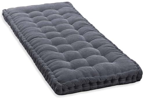 10cm Dickes Bankkissen 2/3 Sitzer,100cm/120cm Baumwolle Bankkissen Sofa Boden Sitzkissen Matratze für Haus Garten Terrasse Schaukel (80x30cm,Dunkelgrau)