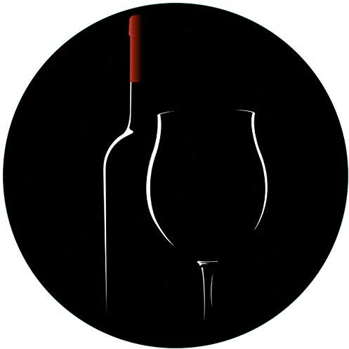 Wallario Glasbild rund Rotwein bei Nacht - Rund, 50 cm Durchmesser Wandbild Glas in Premium-Qualität: Brillante Farben, freischwebende Optik