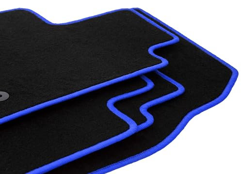 Wielganizator Alfombrillas para Volvo 940/960 Saloon Estate 1991 – 1998 – Terciopelo – Accesorios para Coche – Alfombrillas de Coche – 4 Piezas – Negro y Azul