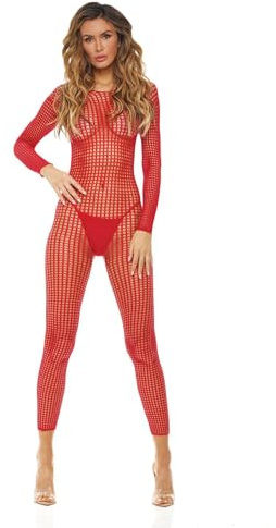 Rene Rofe underkläder Everything You Got Bodystocking röd en storlek