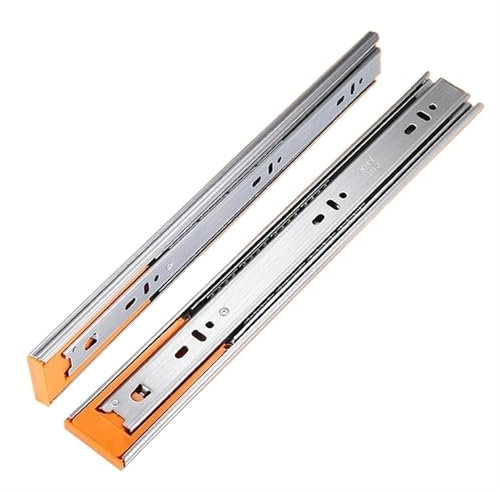 Strapazierfähige Schubladenschienen mit Schloss, 50,8 cm, Metall, dreiteilige Führungen für Möbel, Dämpfer, Polsterpuffer, Tragfähigkeit, Führungsschiene, Schrank-Hardware für Schränke und Schubladen