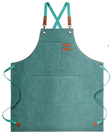 hixswnu Robuste Werkzeugschürze aus gewachstem Segeltuch mit Riemen, Arbeitsschürze für Männer, langlebige Werkzeugtaschen für Handwerk, Gartenarbeit und Heimwerkerprojekte, perfekt für Profis und B