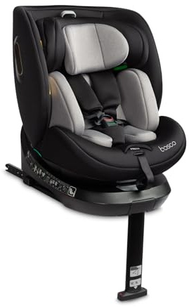 CARETERO Am besten für Babys, 360° drehbarer Autositz Bosco, i-Size, geeignet für 40-150 cm, fortschrittlicher Komfort und Sicherheit für Kinder von 0-12 Jahren, 40-150 cm, Schwarz