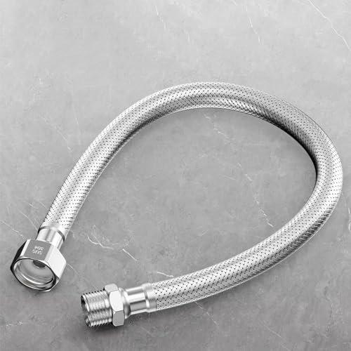 Wasserhahn Versorgungsleitung Verbinder, G1/2 Innengewinde X G1/2 Außengewinde Verbinder Geflochtene Nylon Verlängerungsschläuche 304 Edelstahl Wasserversorgung Schlauchleitung(1m)