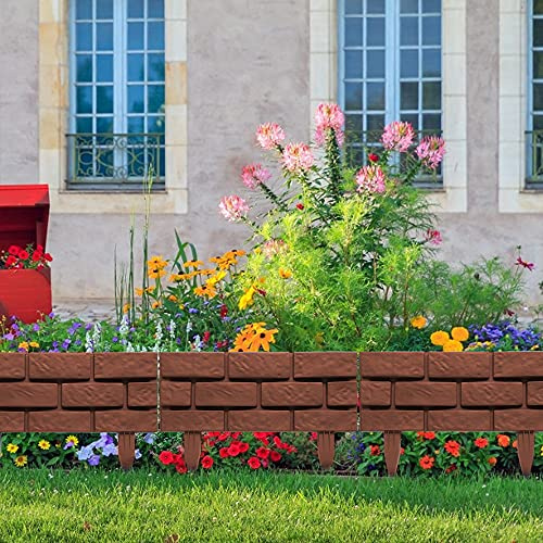 10pcs Bordures de Jardin Exterieur Flexible 30x43cm Bordure de Gazon Clôture Effet Pierre Bord la Pelouse Bordure Jardin Décorative