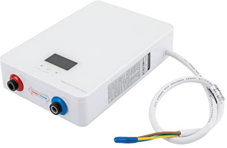 Elektrische Durchlauferhitzer,6000W Klein Bad Instant Warmwasserbereiter,Dusche Tankless Warmwasserbereiter 230V,Leckage-Schutz,Komplettes Set,Warmwasserbereiter für Küche,Bad,Dusche,etc