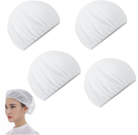 4 redes blancas para dormir, gorro de malla transpirable, secante, para noche, rizado