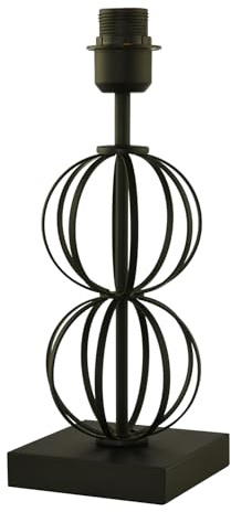 Happy Homewares Traditional Classic Black Table Lamp Base with Curving Wire Spheres with Inline Switch Button | 1 x E27 11w | 37cm x 14cm