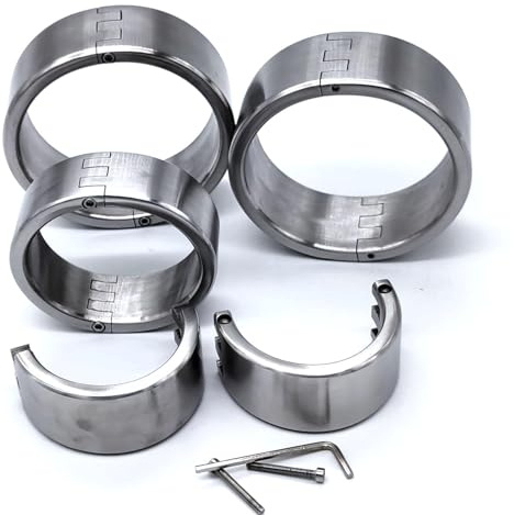 Soarvlorfy 3cm Hohe Schwere Metall Hand Cuffs Fußfesseln, 1 Paar Extreme BDSM Bondage Edelstahl Handschellen oder Fußschellen, Fesseln Slave Fetisch Sex Spielzeug für Paare,Männer,Oval Hand