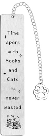 Lesezeichen Katze, süße Lesezeichen mit Pfotenanhänger, Geschenke für Katzenliebhaber, Buchliebhaber Geschenke für Frauen, Männer, Mädchen, Jungen